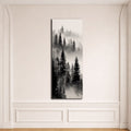 Misty Pine Forest canvas wall art, unframed canvas
