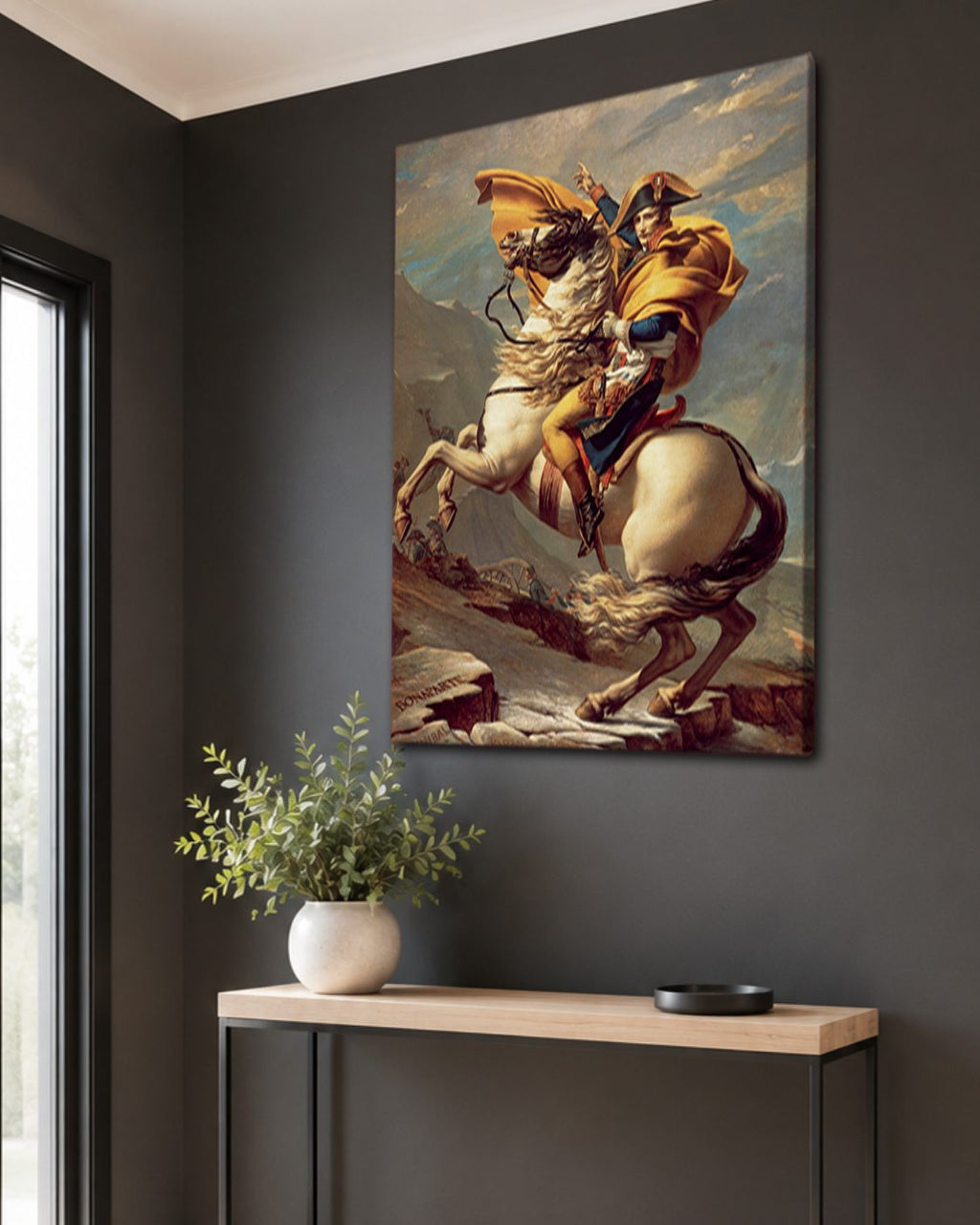 Napoleon Crossing the Alps by Jacques-Louis David canvas wall art, unframed canvas