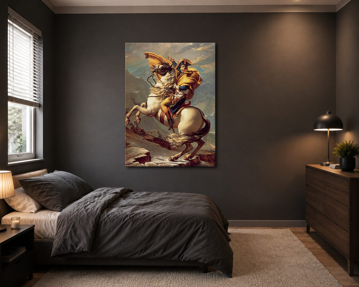 Napoleon Crossing the Alps by Jacques-Louis David canvas wall art, unframed canvas