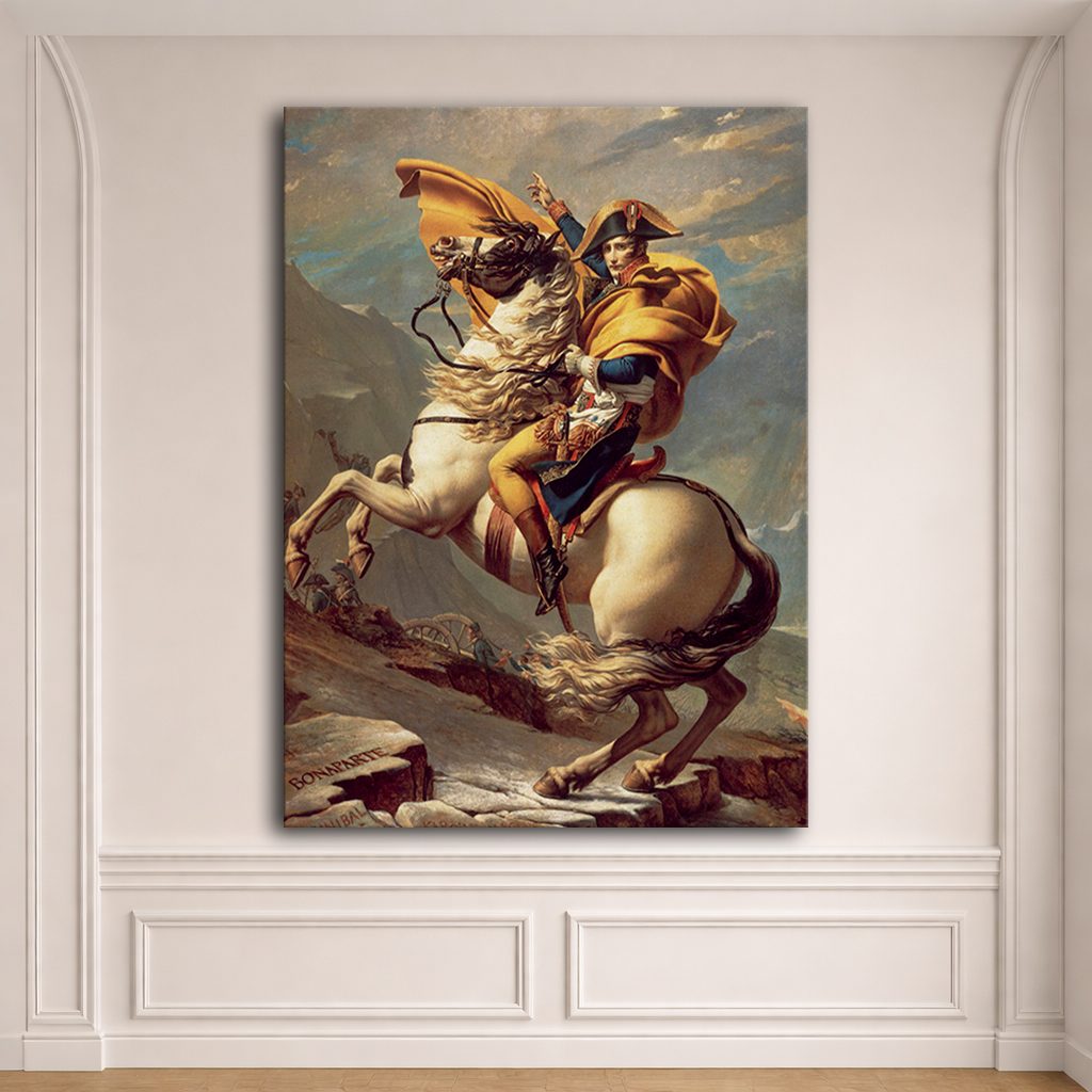 Napoleon Crossing the Alps by Jacques-Louis David canvas wall art, unframed canvas