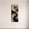 Neutral 3D Textured Layers Abstract canvas wall art, unframed canvas