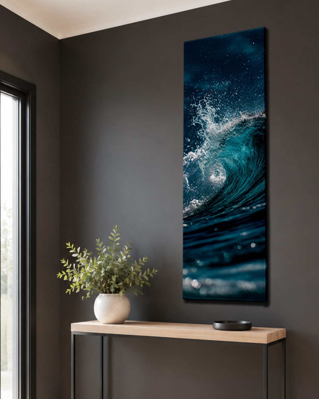 Ocean Wave Splash canvas wall art, unframed canvas