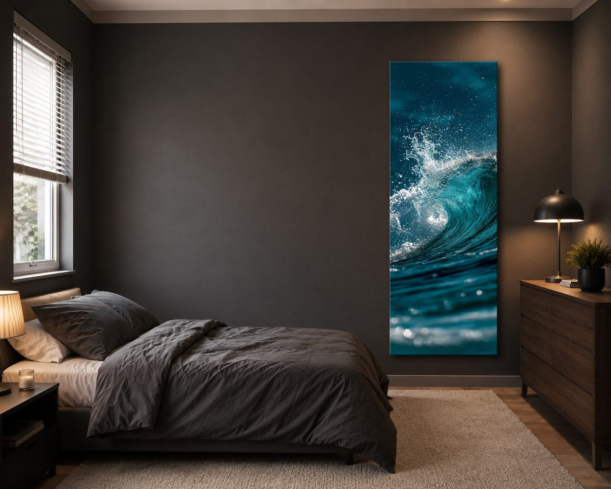 Ocean Wave Splash canvas wall art, unframed canvas