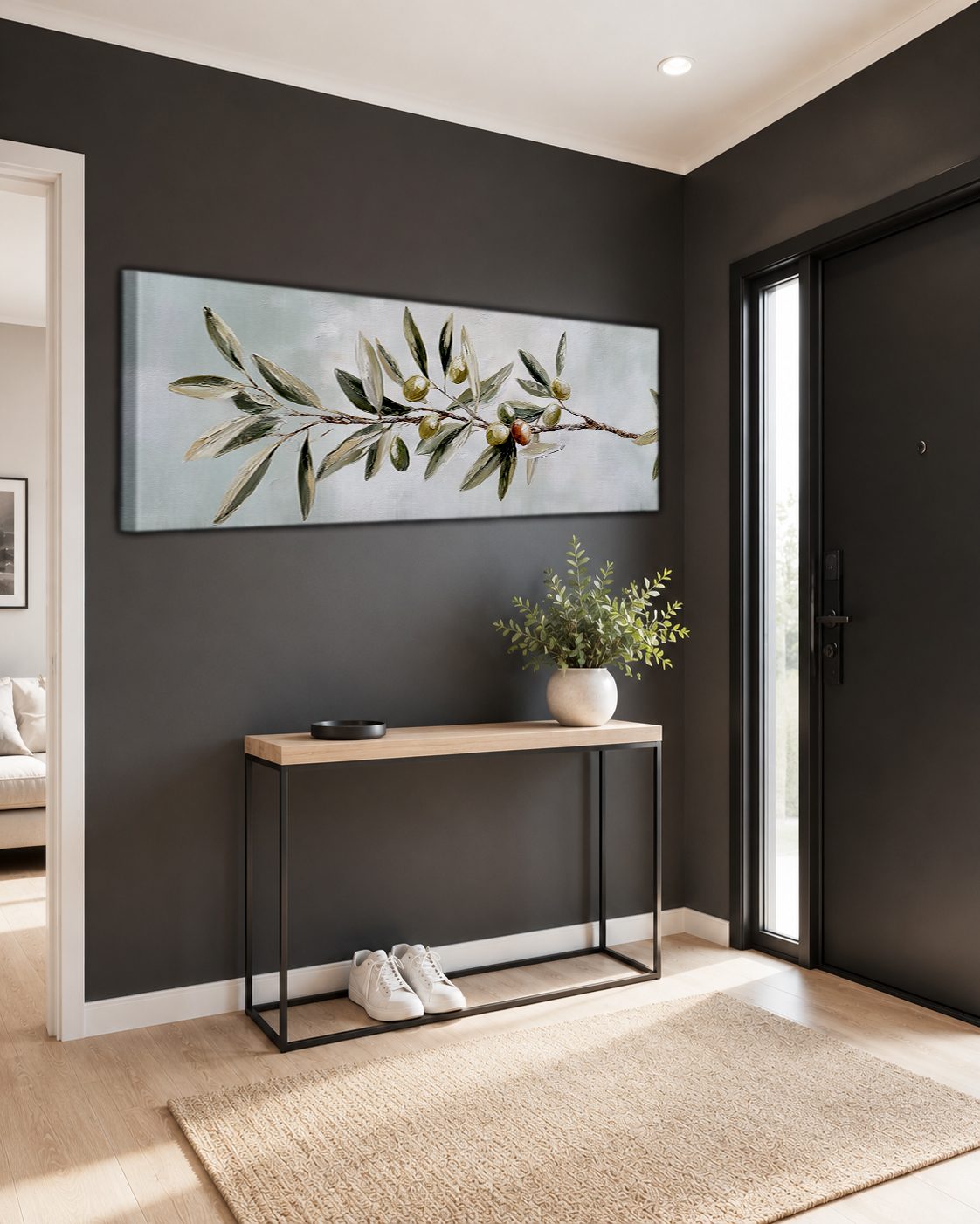 Olive Branch Botanical canvas wall art, unframed canvas