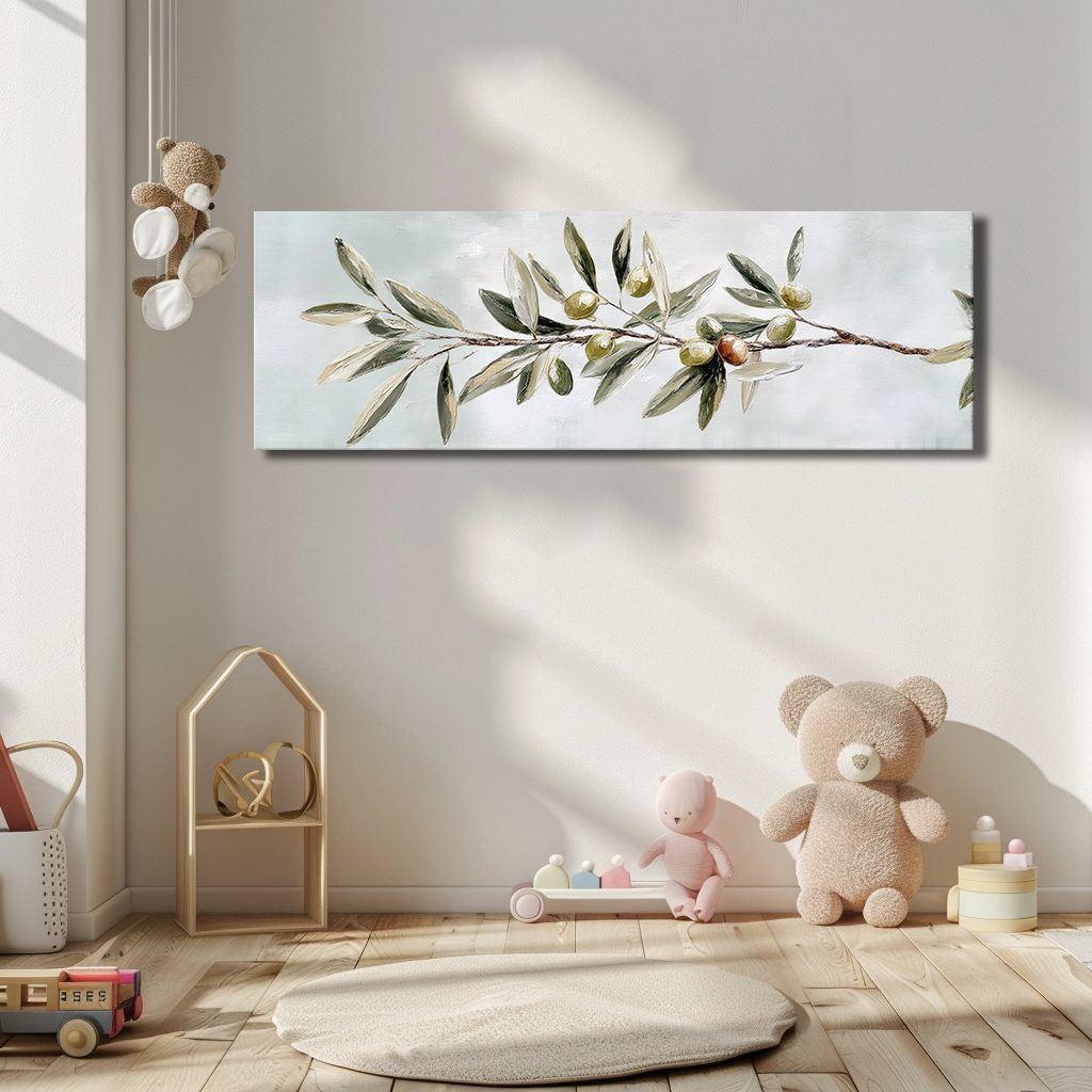 Olive Branch Botanical canvas wall art, unframed canvas