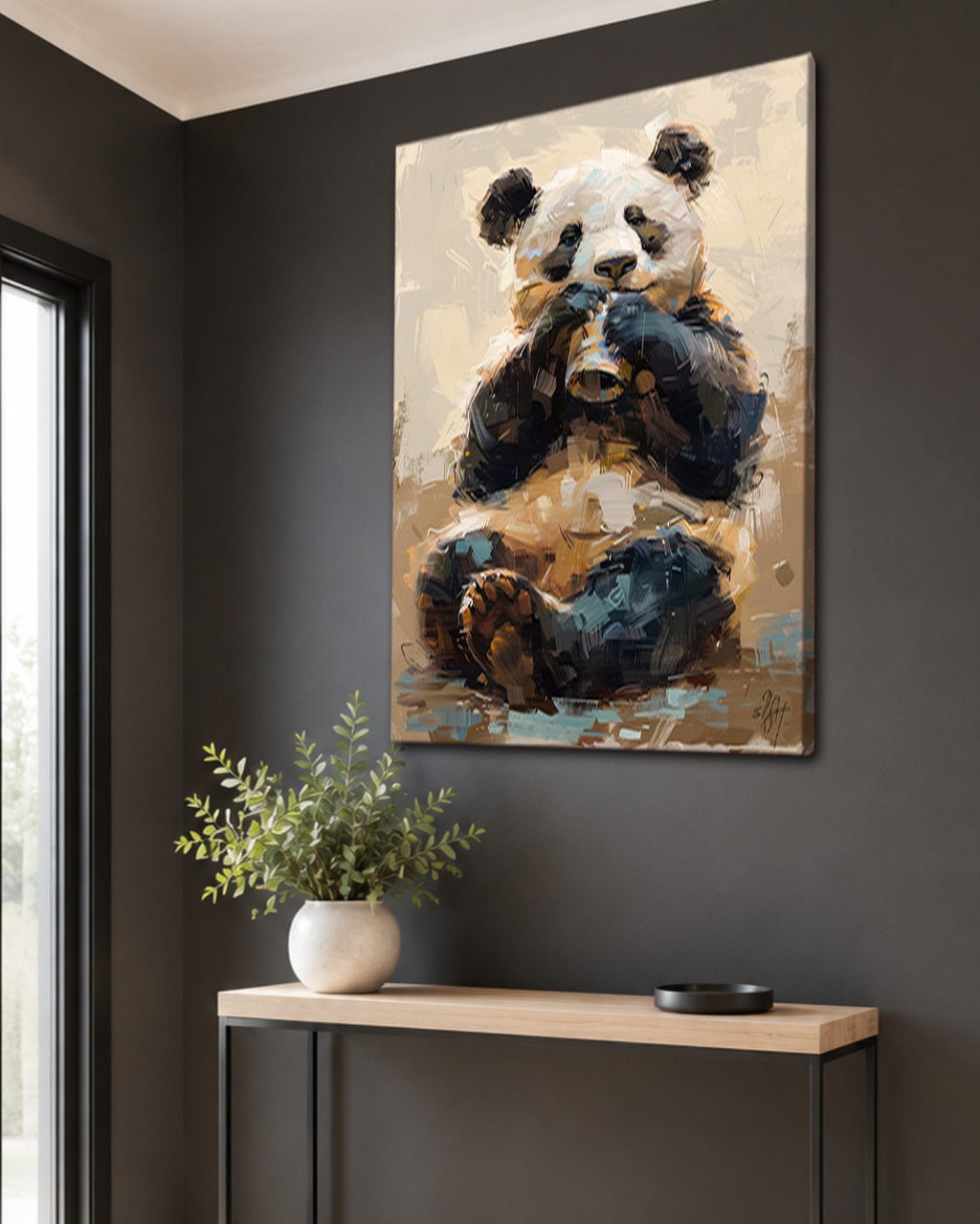 Panda Bear Painting canvas wall art, unframed canvas