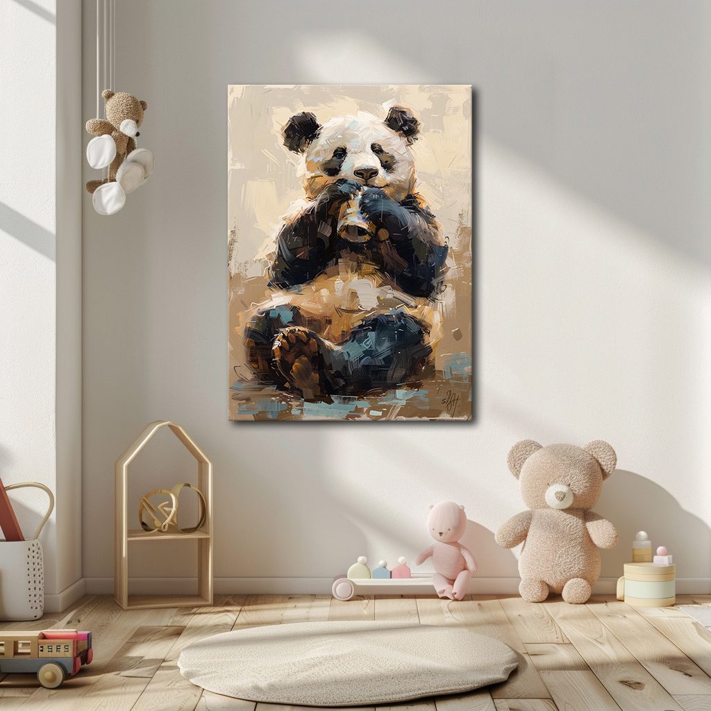 Panda Bear Painting canvas wall art, unframed canvas
