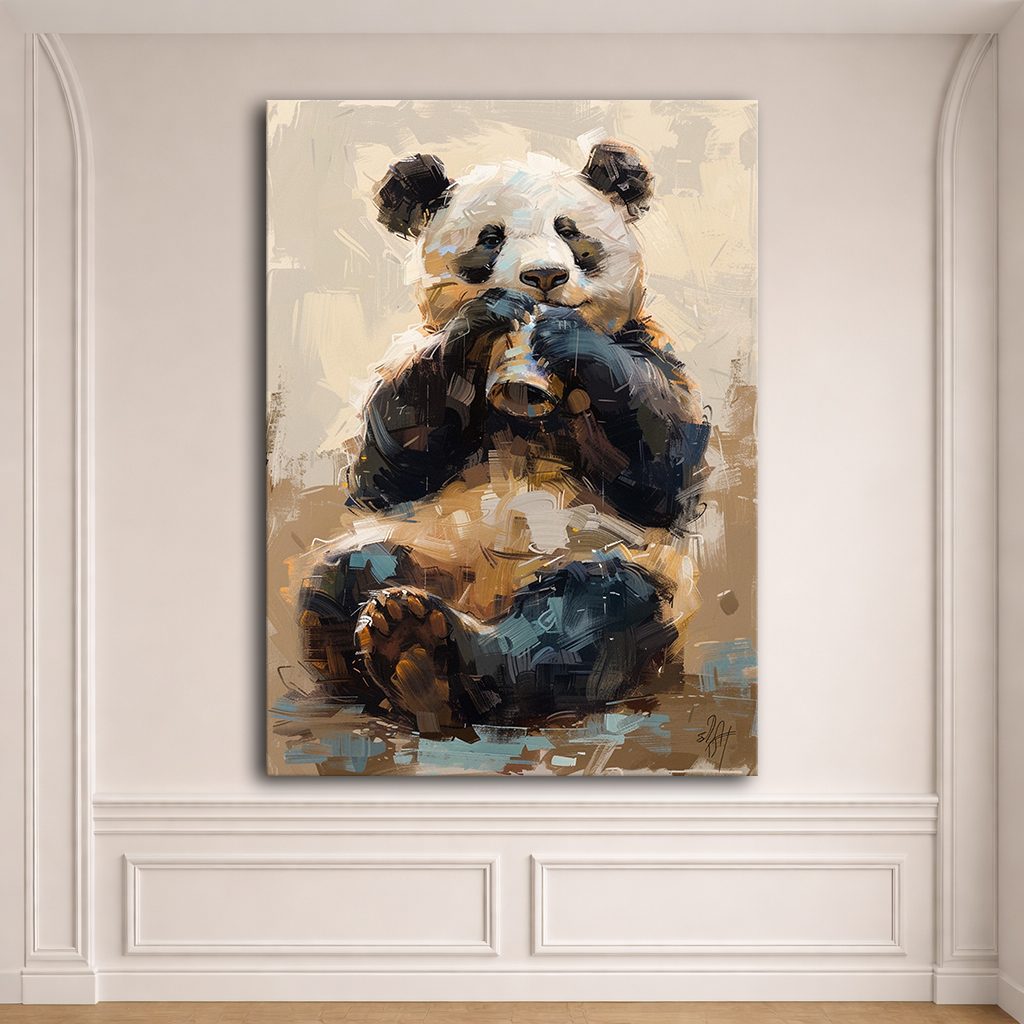 Panda Bear Painting canvas wall art, unframed canvas