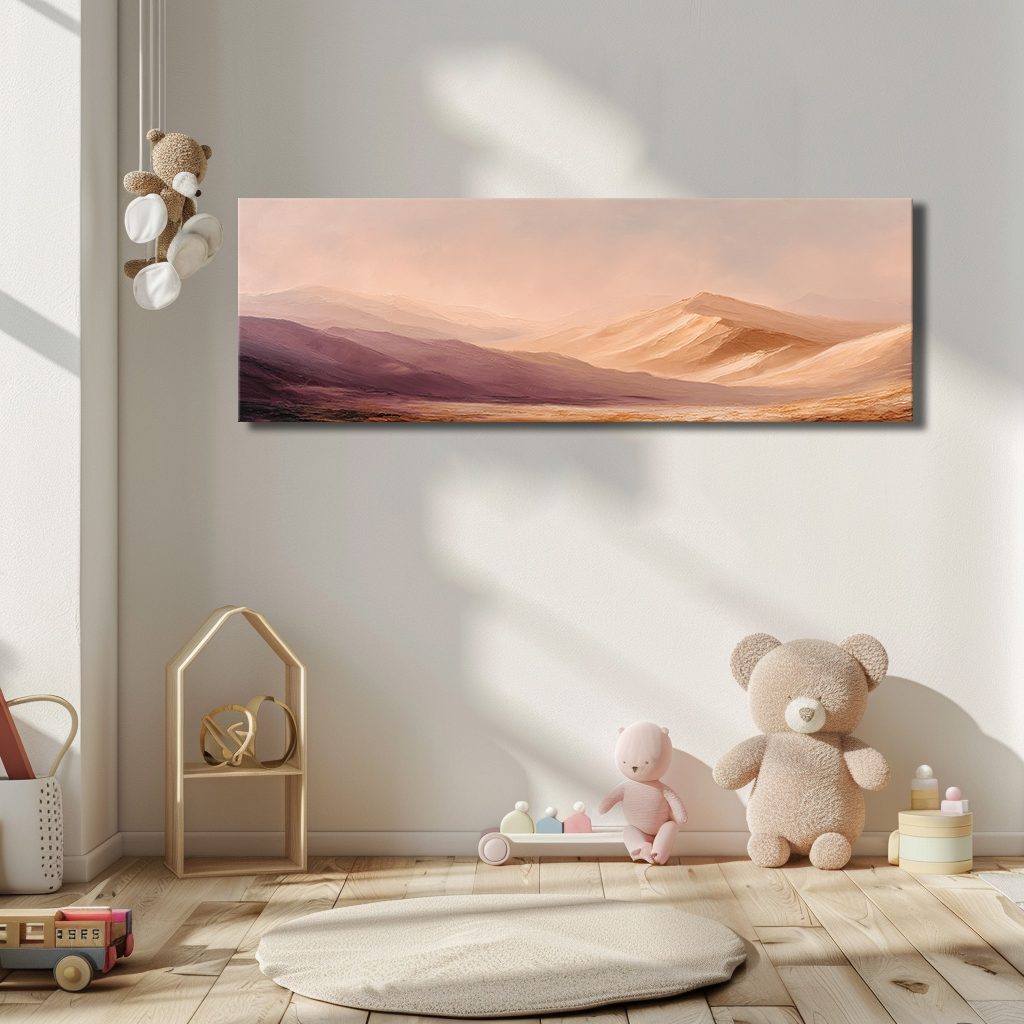 Peach Desert Sand Dunes canvas wall art, unframed canvas