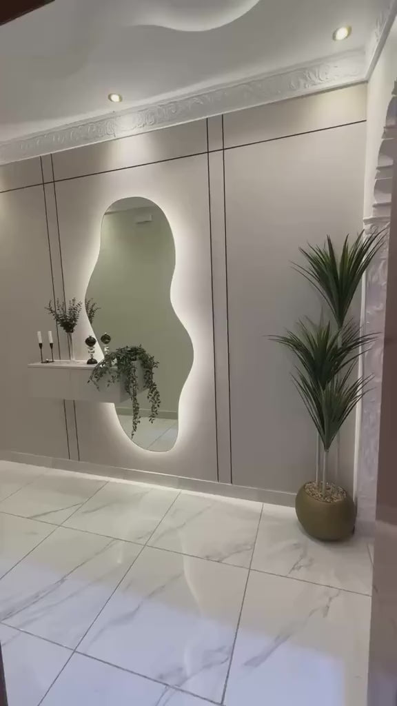 Female Silhouette LED Backlit Entryway Mirror