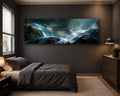 Rainbow over Forest Waterfall canvas wall art, unframed canvas
