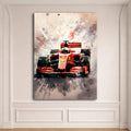 Red Formula Racing Car canvas wall art, unframed canvas