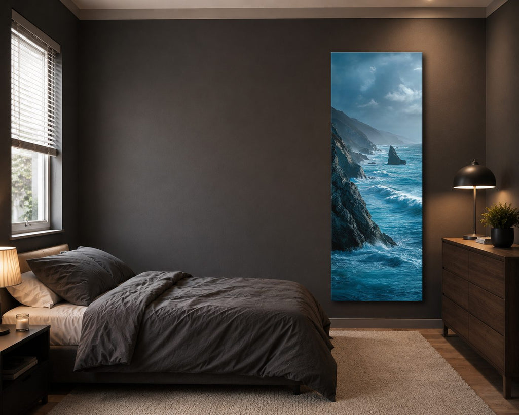 Rocky Coast Ocean Waves canvas wall art, unframed canvas