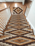 Brown and Tan Southwestern Diamond non-slip stair mat