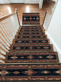 Black and Red Striped Persian Runner non-slip stair mat