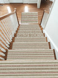 Sage and Beige Pinstripe non-slip stair mat