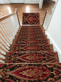 Burgundy and Gold Baroque Damask non-slip stair mat