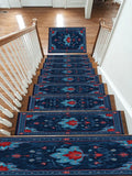 Navy and Red Tree of Life non-slip stair mat