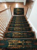 Dark Teal Double Eagle Crest non-slip stair mat