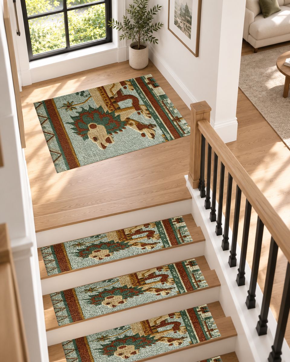 Ancient Lion Mosaic non-slip stair mat