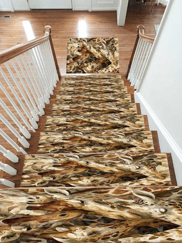 Giraffe Pattern Collage non-slip stair mat