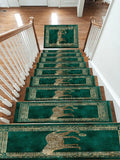 Green Leopard Classic Border non-slip stair mat