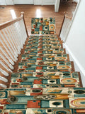 Vintage Camera and Film Reel Collage non-slip stair mat