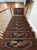 Red Moon Rabbit Folk Medallion non-slip stair mat