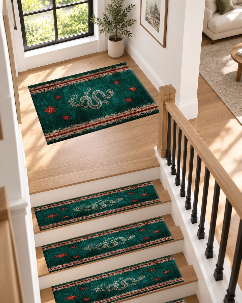 Dark Teal Dragon Runner non-slip stair mat