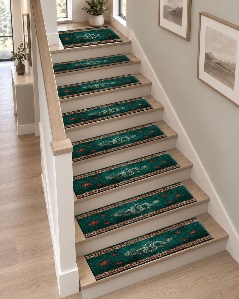 Dark Teal Dragon Runner non-slip stair mat