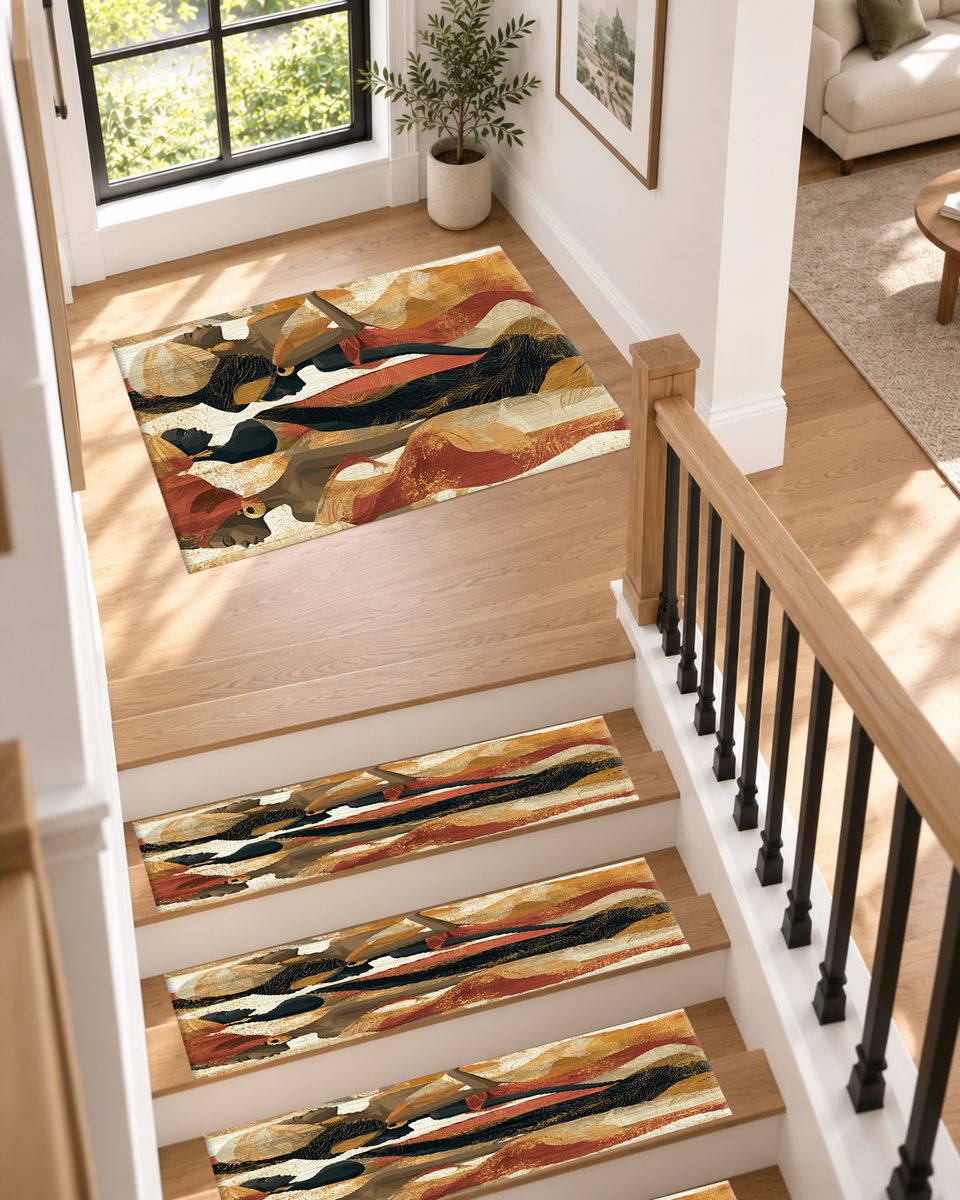 Elegant Women Silhouettes Abstract non-slip stair mat