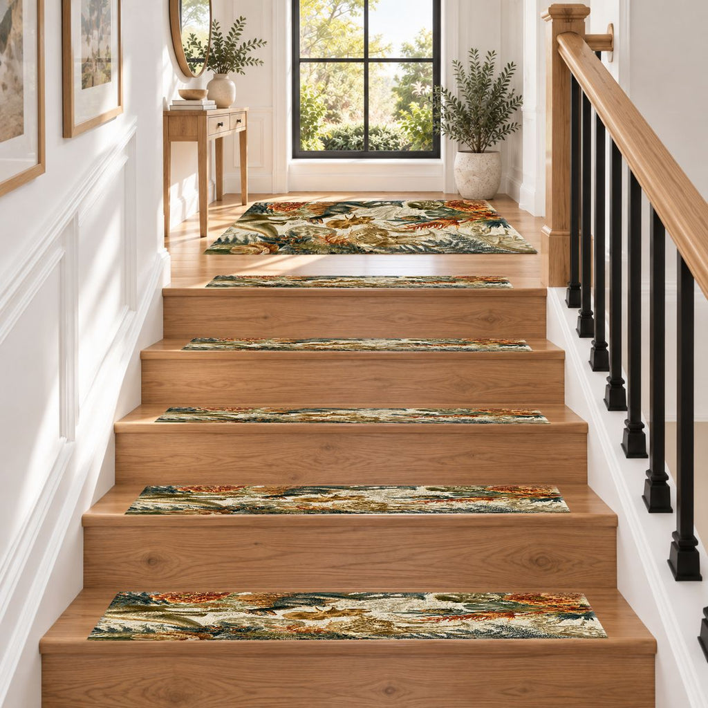 Dinosaur Fossil Botanical non-slip stair mat