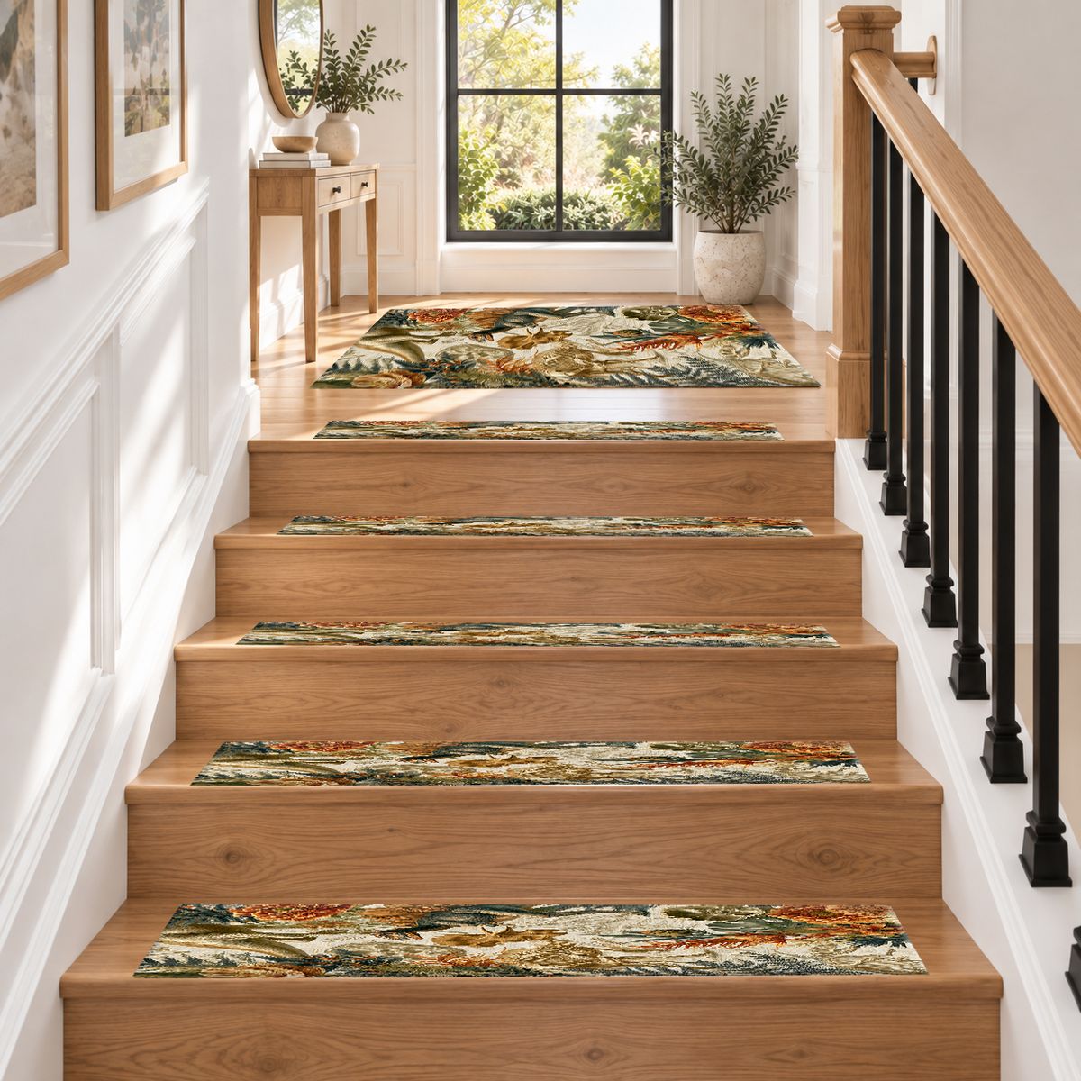 Dinosaur Fossil Botanical non-slip stair mat