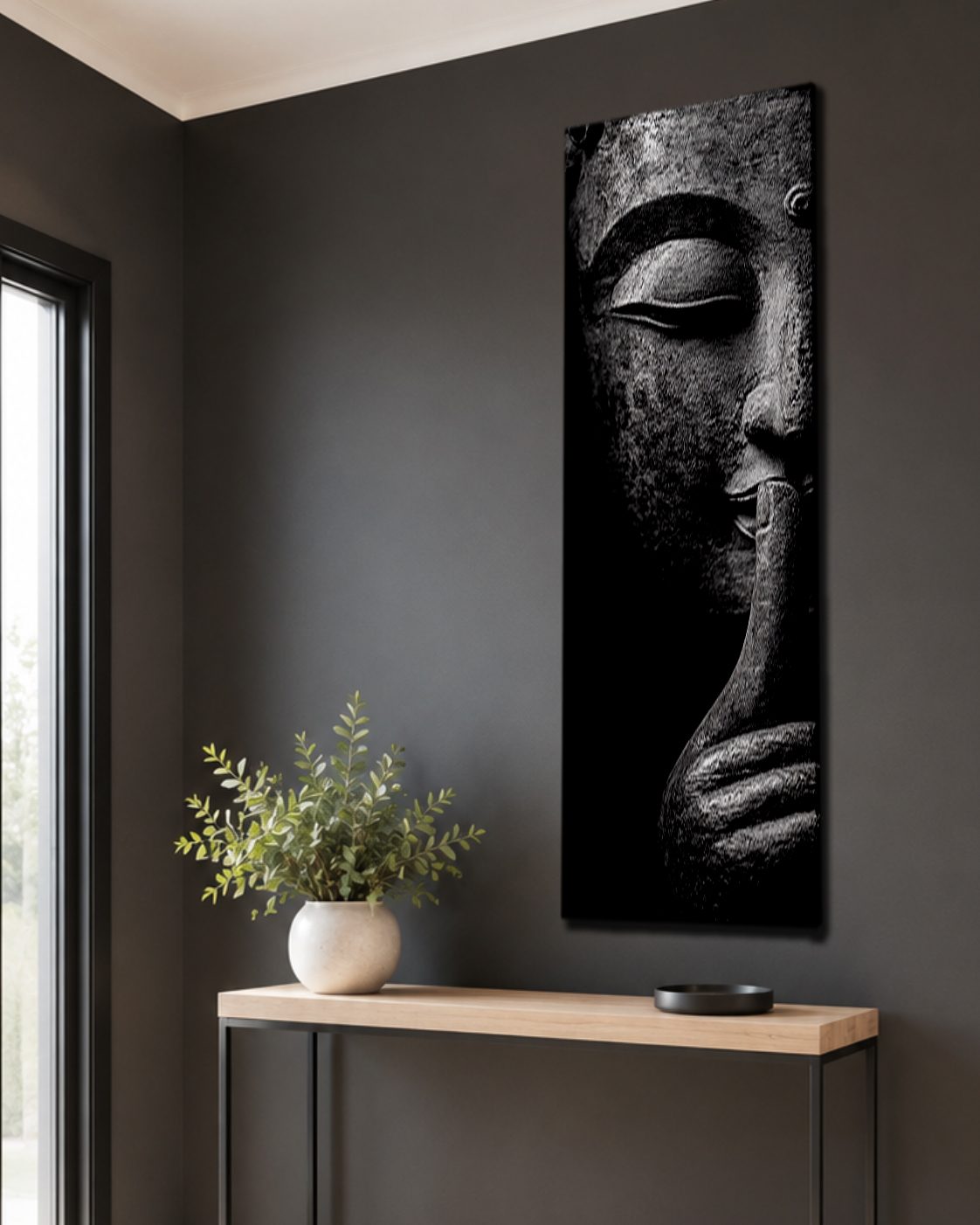 Silent Buddha Face canvas wall art, unframed canvas