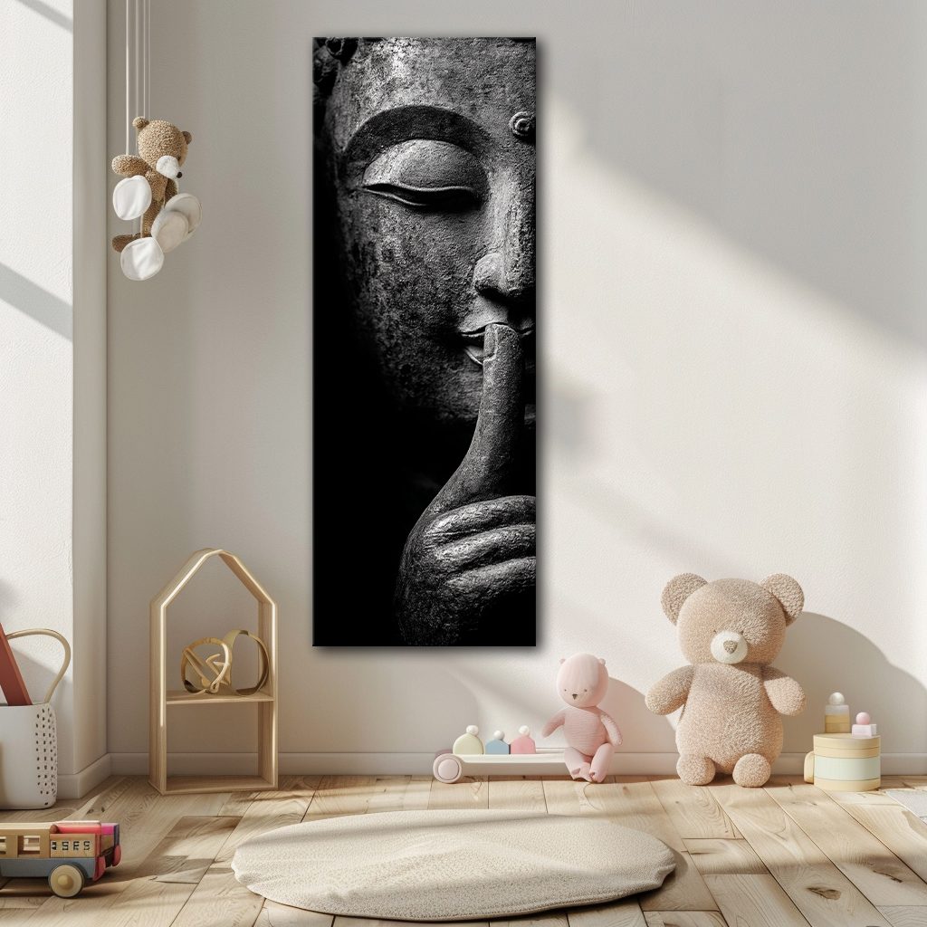 Silent Buddha Face canvas wall art, unframed canvas
