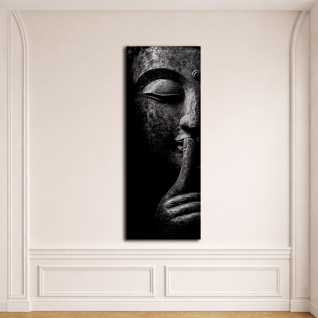 Silent Buddha Face canvas wall art, unframed canvas