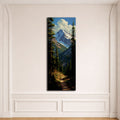 Snowy Mountain Peak and Forest Trail canvas wall art, unframed canvas