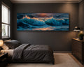 Stormy Ocean Waves at Sunset canvas wall art, unframed canvas