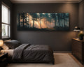 Sunlight Through Misty Forest canvas wall art, unframed canvas