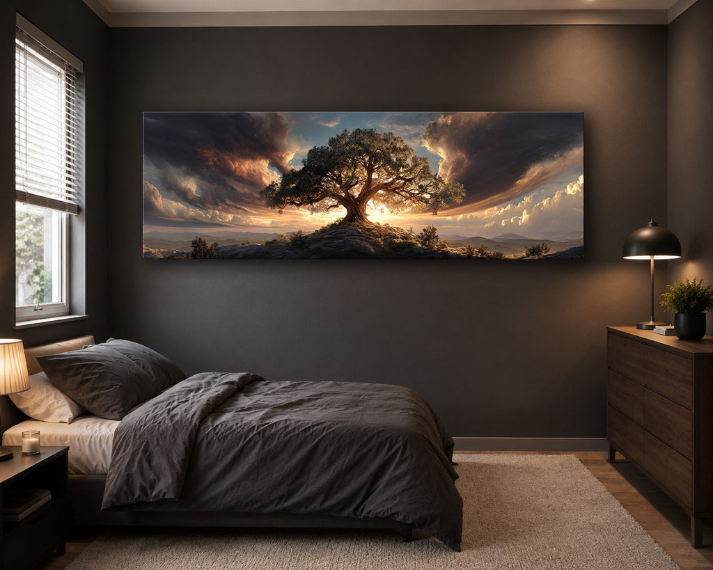 Tree of Life Dramatic Sunset canvas wall art, unframed canvas