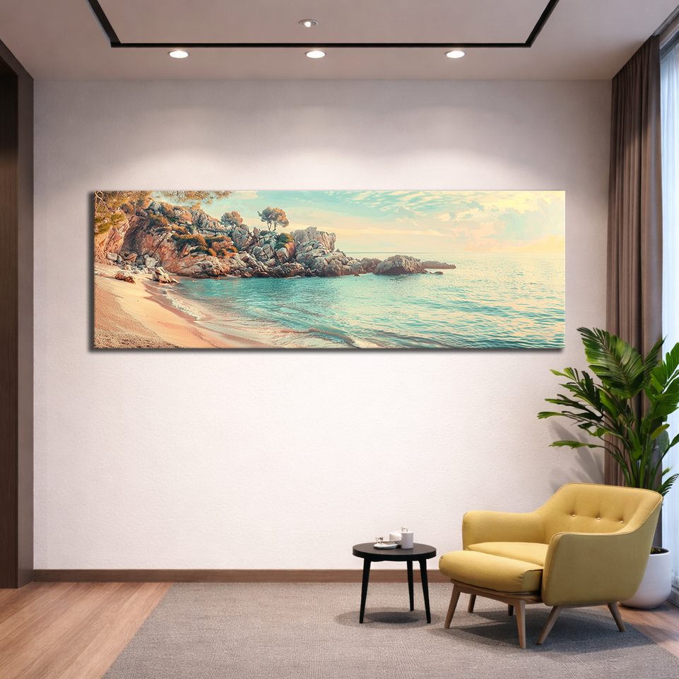 Turquoise Cove Beach canvas wall art, unframed canvas