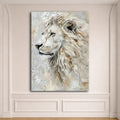 White Lion Textured Portrait canvas wall art, unframed canvas