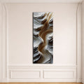 White Sculptural Wave Abstract canvas wall art, unframed canvas