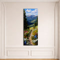 Wildflower Mountain Path canvas wall art, unframed canvas