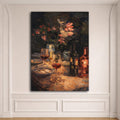 Wine and Candlelit Dinner Still Life canvas wall art, unframed canvas